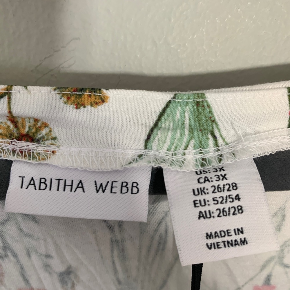 NEW Tabitha Webb Womens 3X Botanical Print Long Sleeve Boat Neck Jersey Knit Top - Picture 6 of 11
